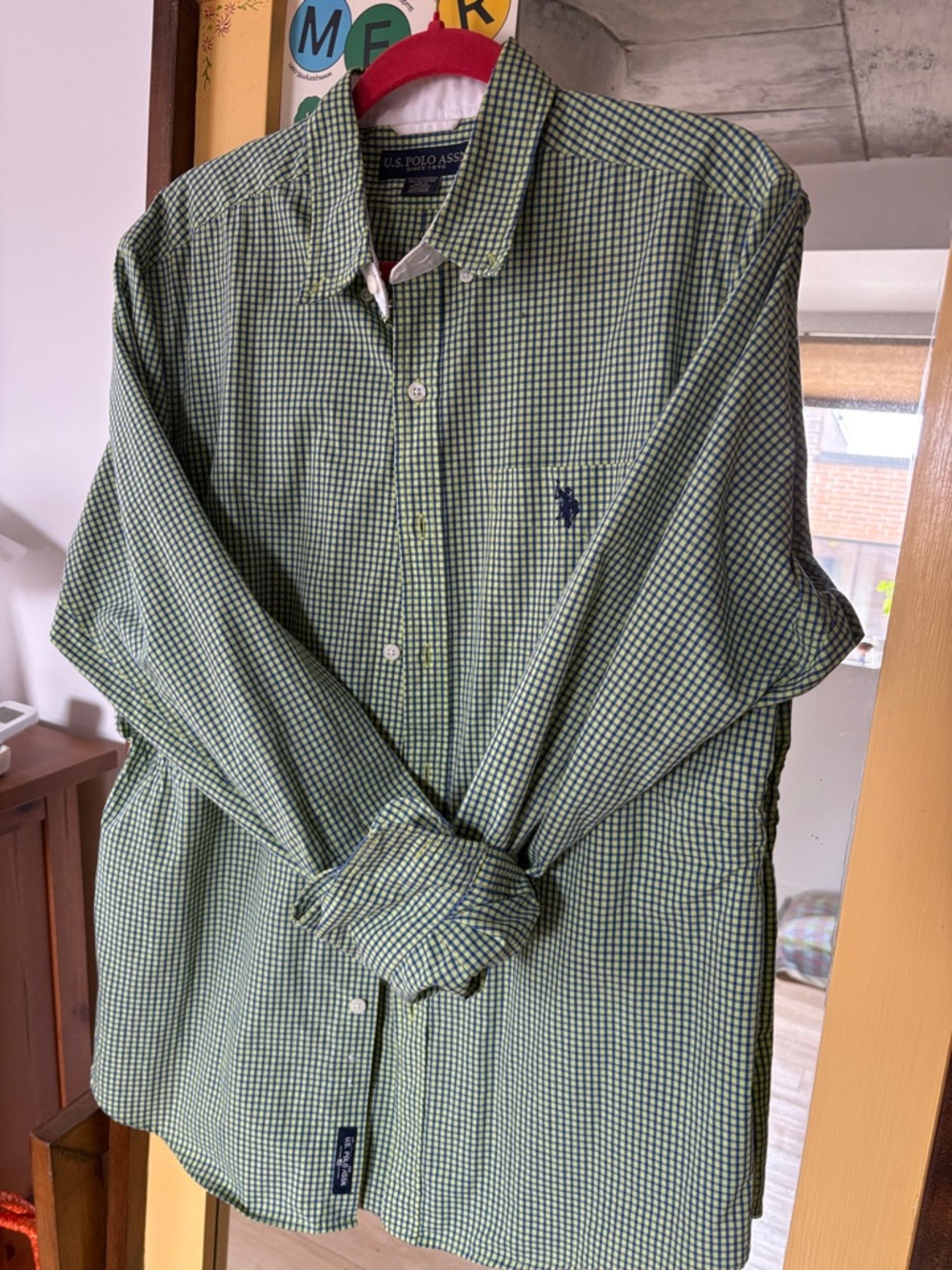 U.S. POLO ASSN. Blue/green Button-Down Shirt 💚💙💚